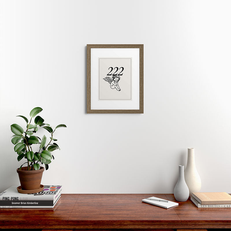 222 Angel Number Poster Framed Art Print