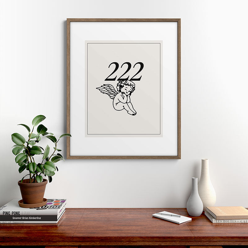 222 Angel Number Poster Framed Art Print