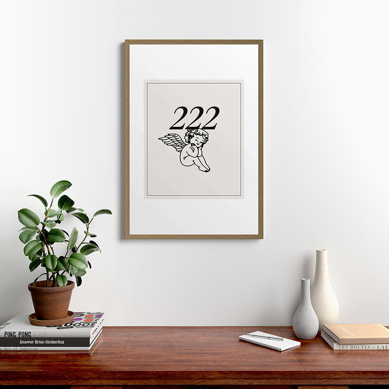222 Angel Number Poster Framed Art Print