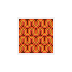 70s Retro Vintage Style Geometric Pattern Autumn Brown Orange and Yellow Art Print