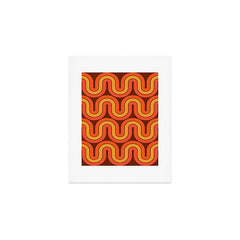 70s Retro Vintage Style Geometric Pattern Autumn Brown Orange and Yellow Art Print