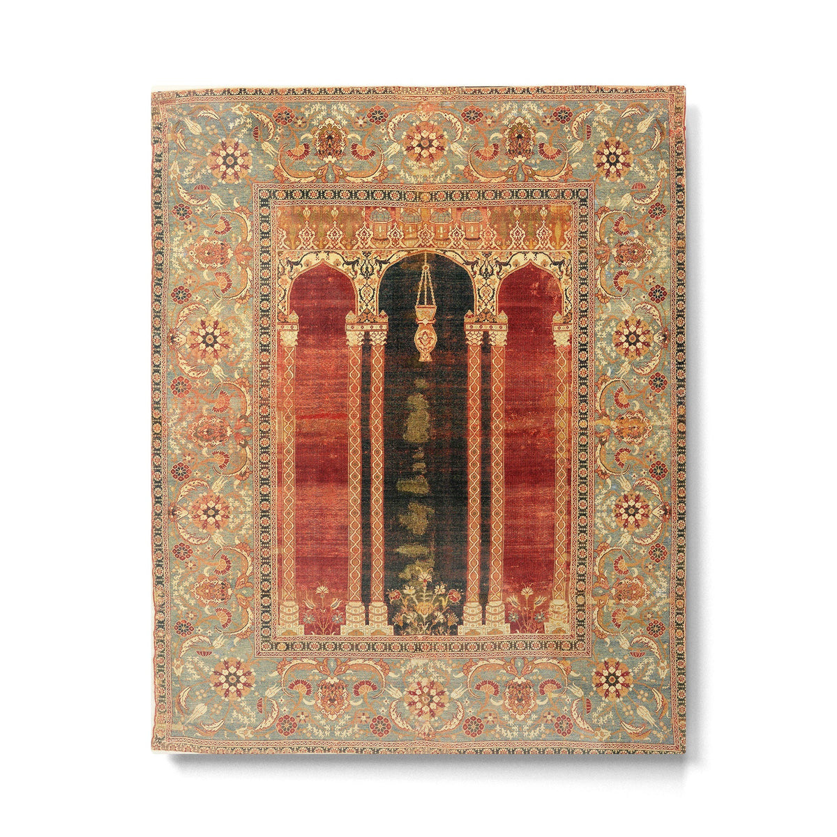 16th Century Carpet with Triple-Arch Design Turkish Print Metal Print
