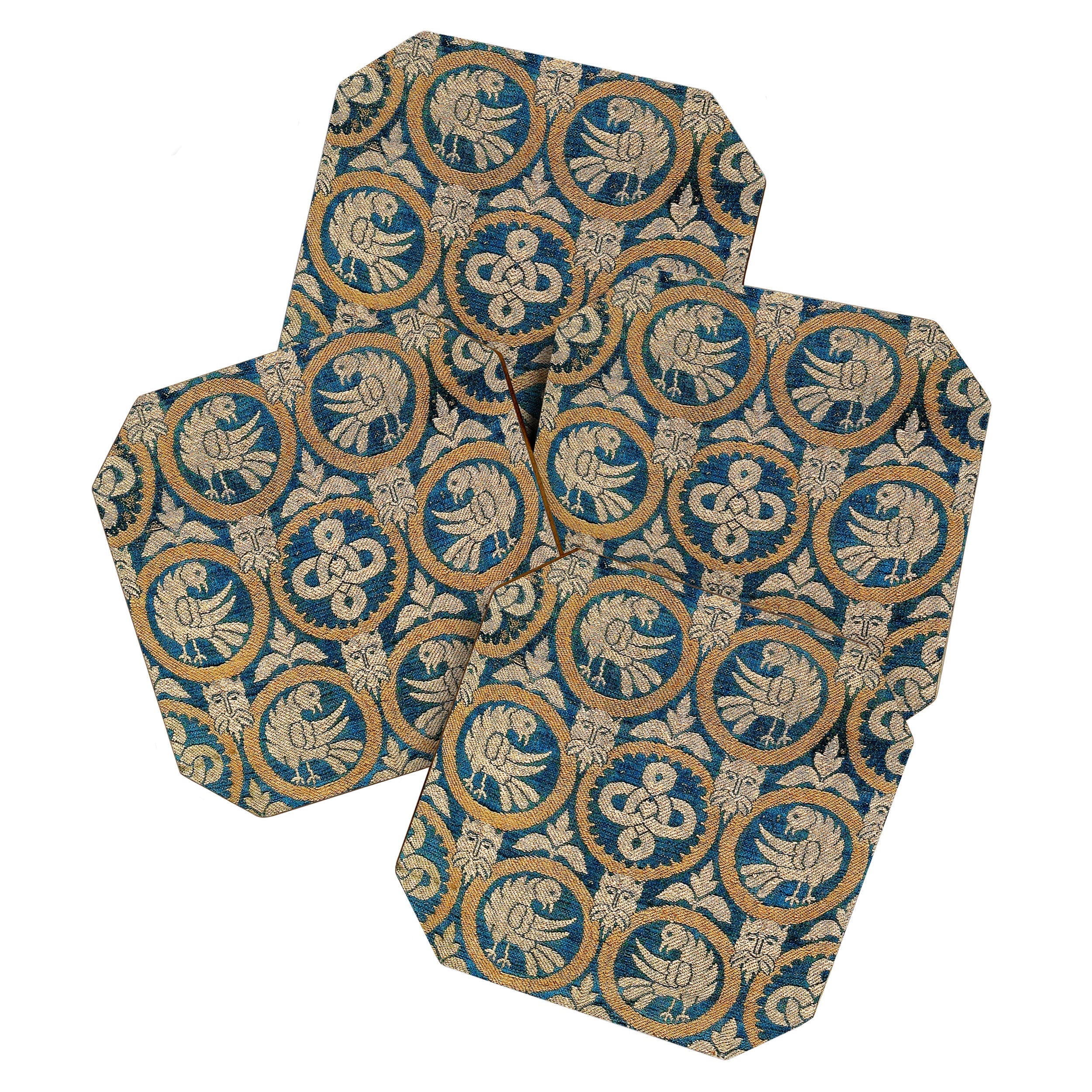 18th Century Spanish Textile Print Coaster