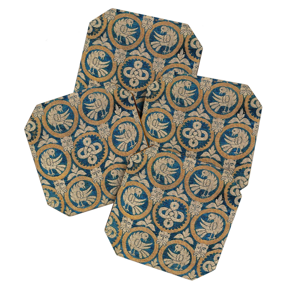18th Century Spanish Textile Print Coaster