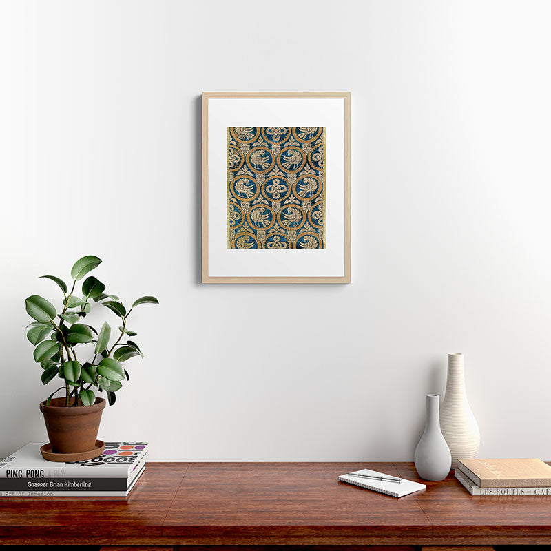 18th Century Spanish Textile Print Framed Art Print