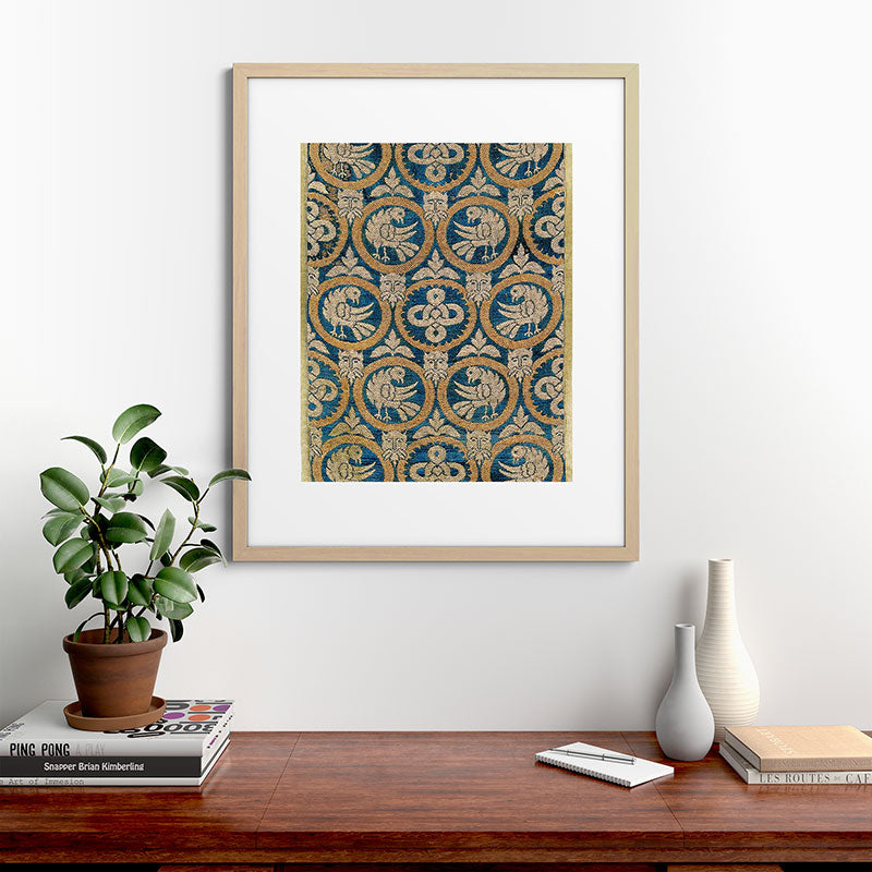 18th Century Spanish Textile Print Framed Art Print