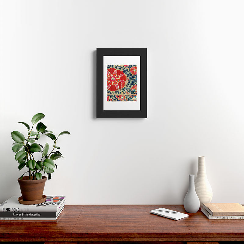 18th Century Suzani Fragment Print Framed Art Print