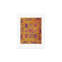 19th Century Uzbekistan Suzani with Gold Background  Art Print