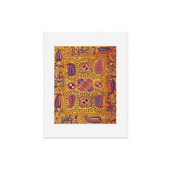 19th Century Uzbekistan Suzani with Gold Background  Art Print